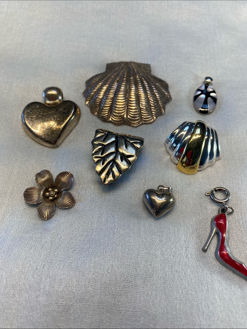 Pendants & Enhancers - Silver-Tone Shells & Hearts